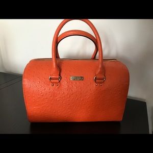 - Kate Spade orange ostrich handbag  !!